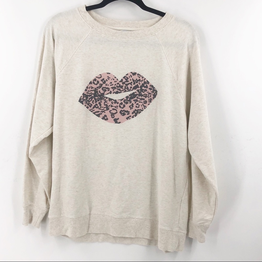 ✅ Wildfox Statement Sweatshirt Lips Kiss‎ Small
